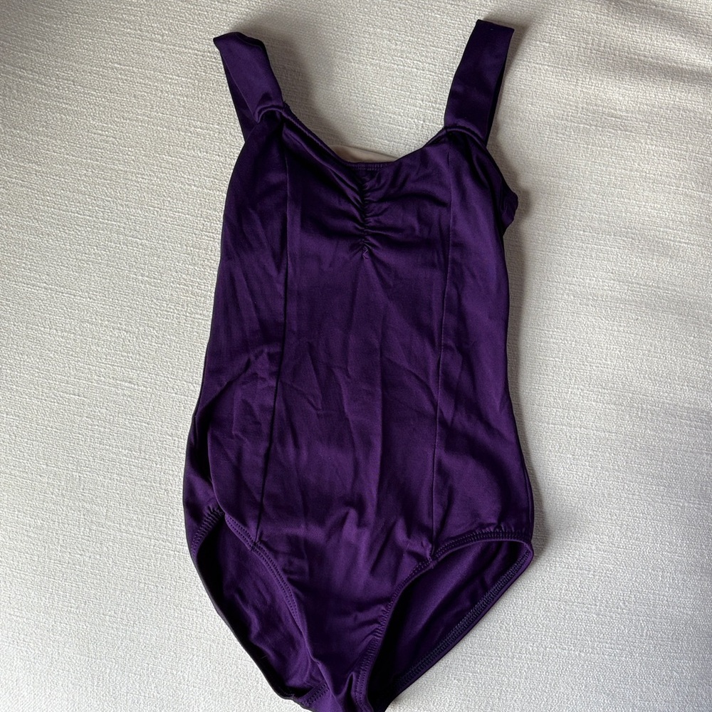 Purple stretchy princess seamed leotard